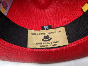 Fedora 7 1/8 (58)- Red (Montecristi Panama) #20-139